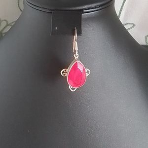 Pair of Ruby sterling silver earrings set x2